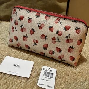 Coach Cosmetic Case Pouch Fruits Print (Chalk Multi-F23680)